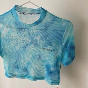 Off-White Tie Dye Mesh Crop Top